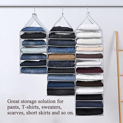 Foldable Hanging Closet Organiser with 6 Slots