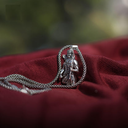 Divine Lord Ram Pendant with Oxidized Silver Chain