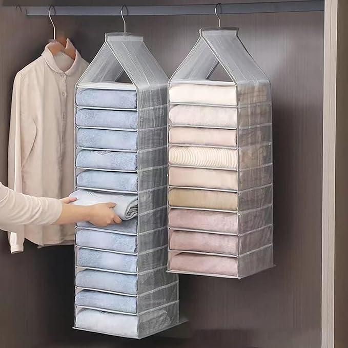 Foldable Hanging Closet Organiser with 6 Slots