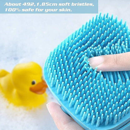 Scrubbing Soft Silicone Bath Brush with Hooks