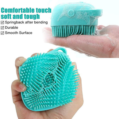 Scrubbing Soft Silicone Bath Brush with Hooks